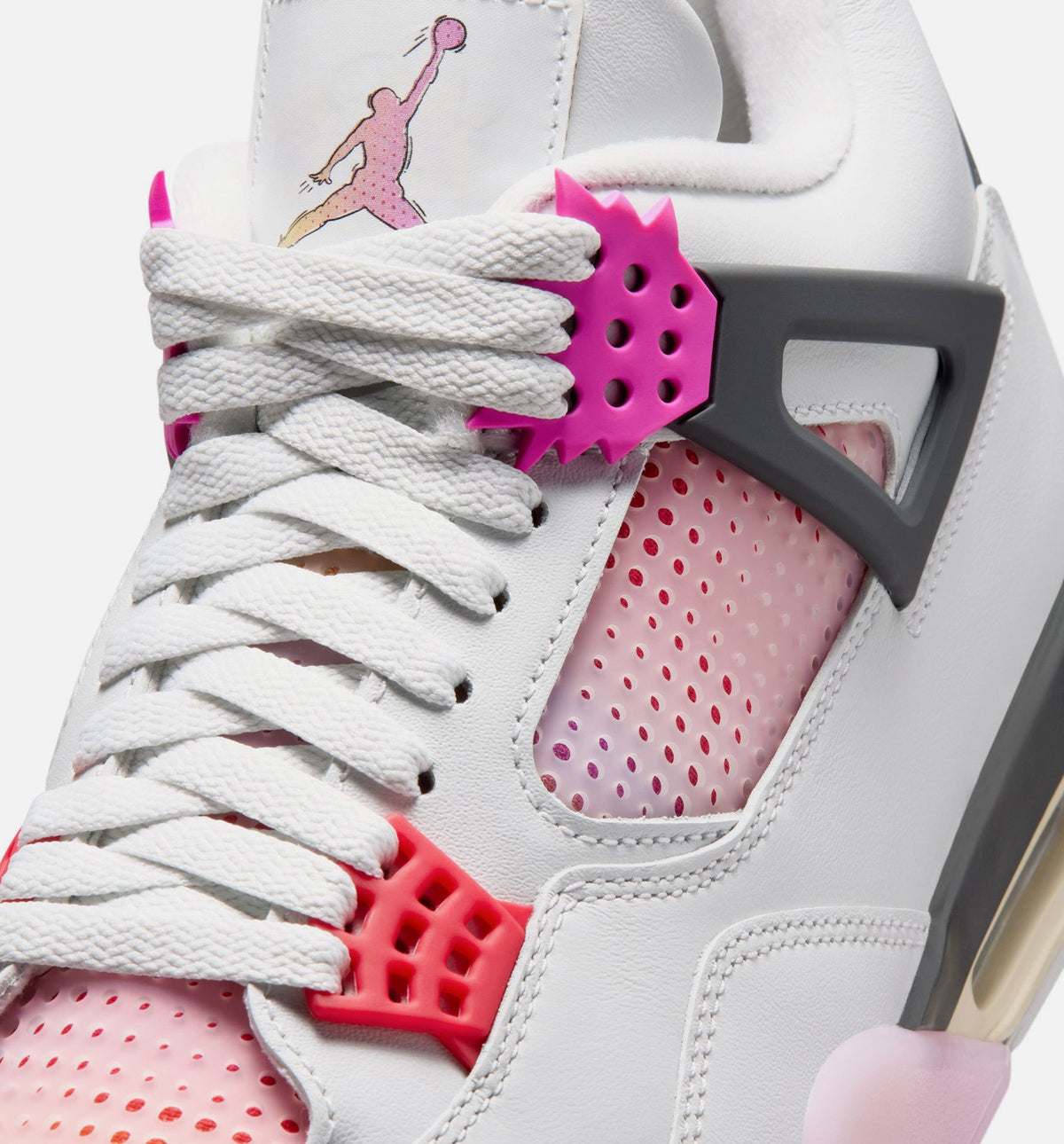 Air Jordan 4 Retro Comic Men's Shoes - Off White/Pink/Grey