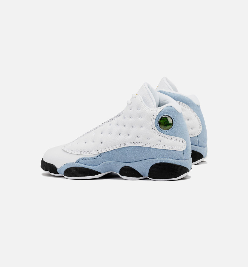 Air Jordan 13 Retro Blue Grey Kids' Shoes - White/Blue Grey/Yellow