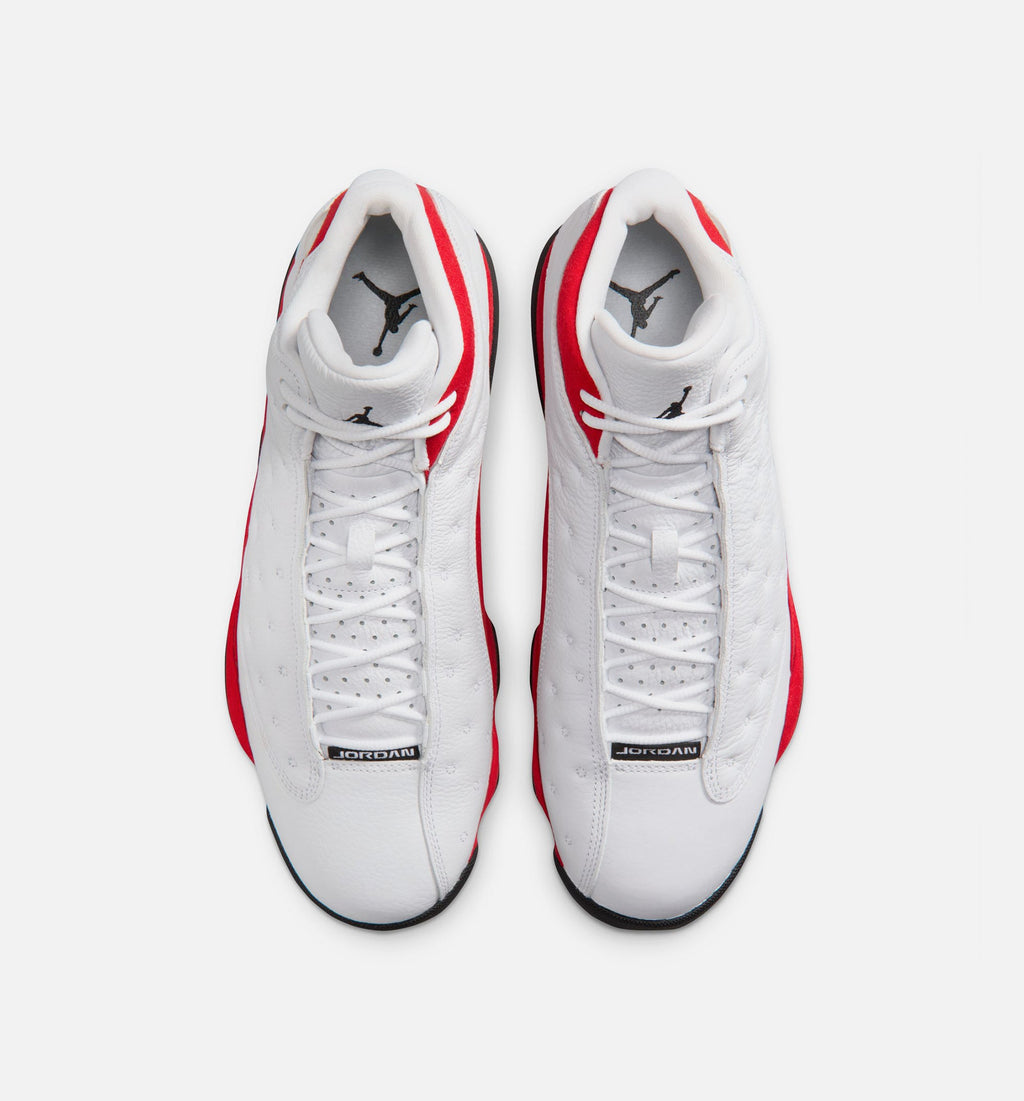 Air Jordan 13 Retro White and University Red Men's Shoes - White/Black/Red