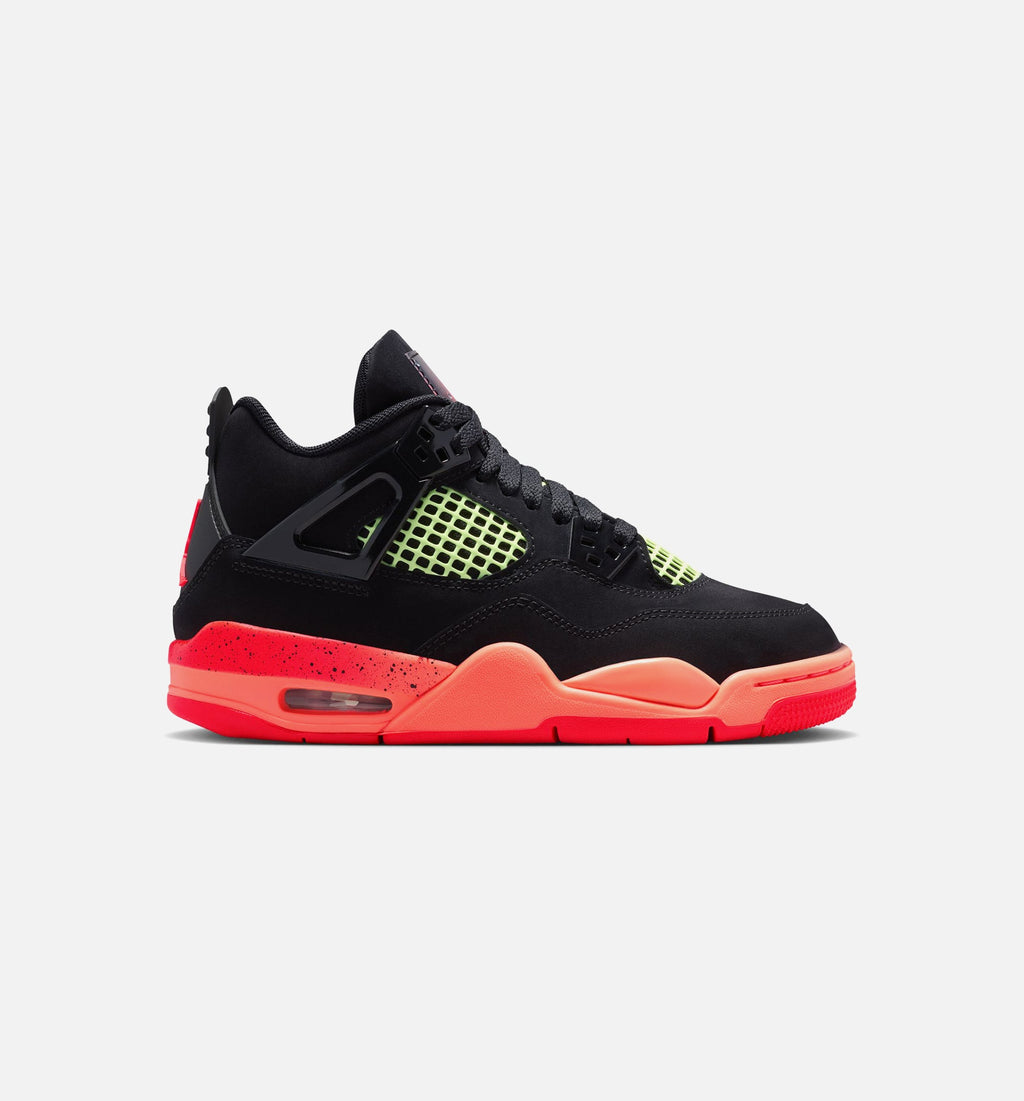 Air Jordan 4 Retro Black Infrared 23 Kids' Shoes - Black/Red/Orange