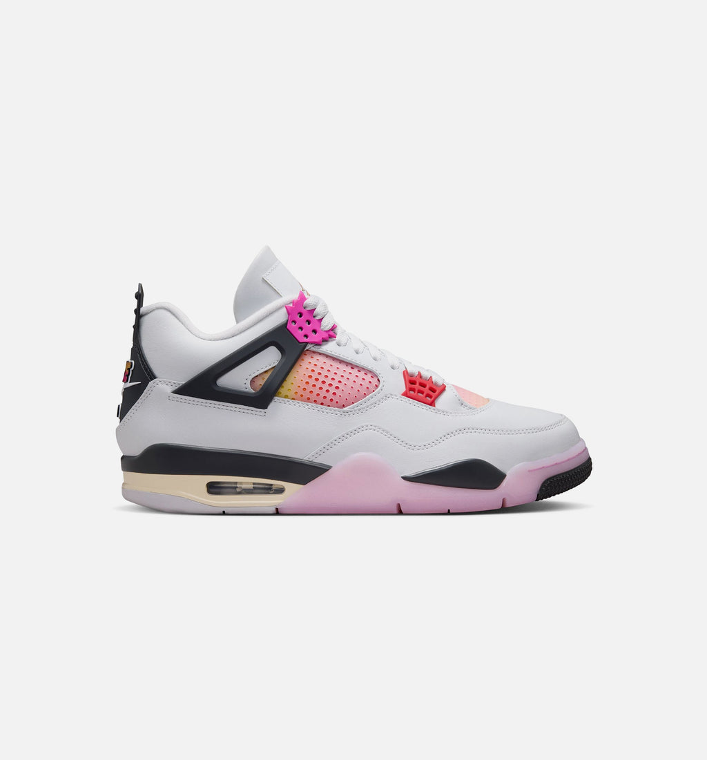 Air Jordan 4 Retro Comic Men's Shoes - Off White/Pink/Grey